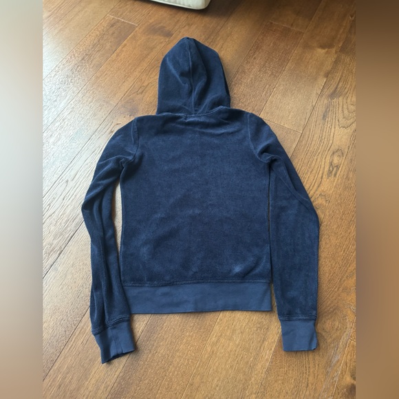 Juicy couture towel terry zip hoodie in navy. Worn only twice, like new!Size XS - Picture 5 of 7